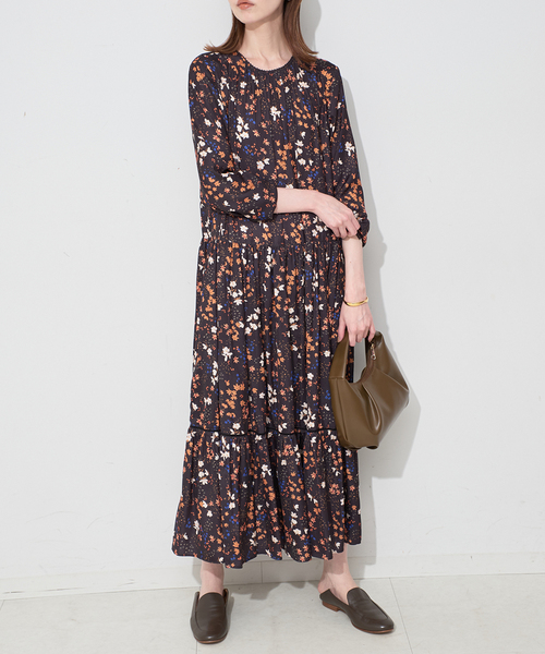SLOBE IENA（スローブイエナ） ワンピース flowerprint ティアード