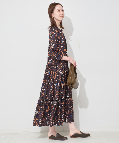 SLOBE IENA（スローブイエナ） ワンピース flowerprint ティアード