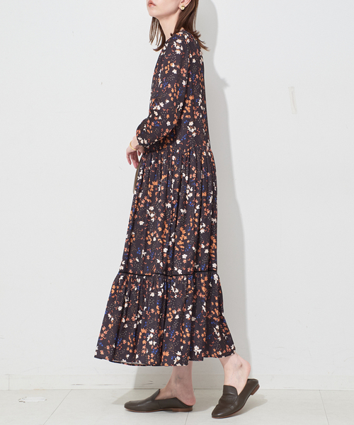 SLOBE IENA◾️FLOWER PRINT ワンピース SLOBE IENA（スローブイエナ） ワンピース flowerprint ティアード