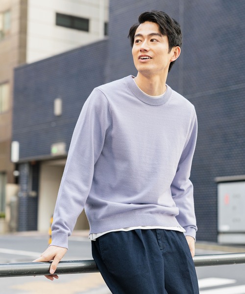 未使用 コトリワークス クルーネックニット 幾何学風バイヤス柄クルーネックニット｜ニット｜ニコル公式通販サイト