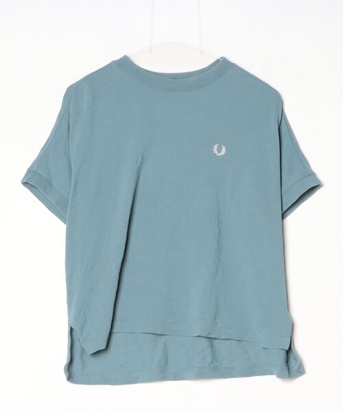 美品 フレッドペリー/FRED PERRY 半袖シャツ ドット ロゴ 刺繍 XL FRED PERRY（フレッドペリー） 半袖Tシャツ 10 ブルー レディース