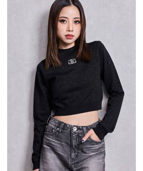 GYDA（ジェイダ） ニット セーター Symmetry GYDAラメニットトップス