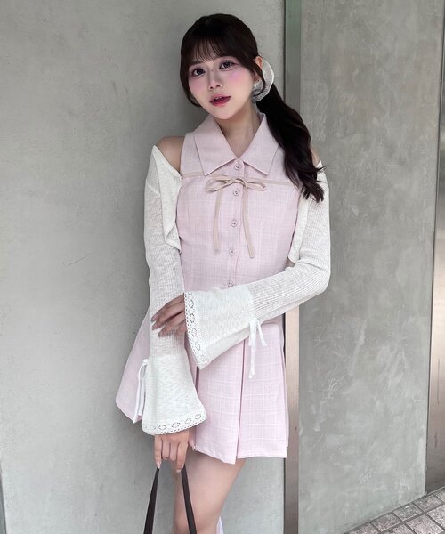 DEA ノースリーブミニワンピース Sサイズ オリーブ セール】ノースリーブシャツミニワンピース（ワンピース）｜OLIVE des