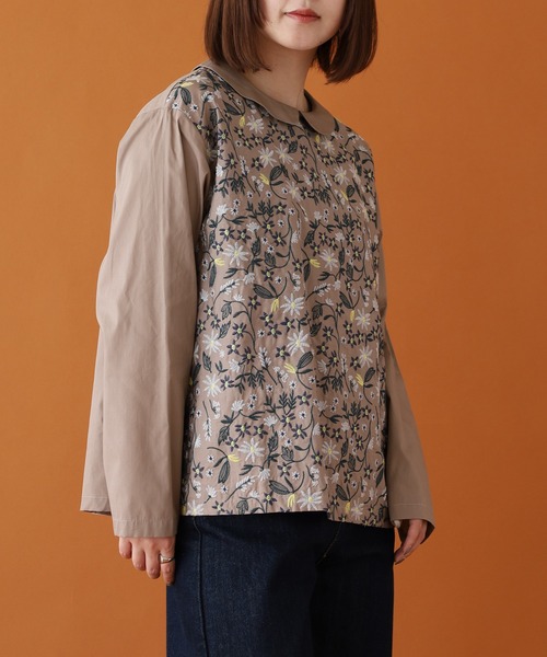 Emago（イマゴ） ブラウス シャツ 小花刺繍ブラウス レディース 