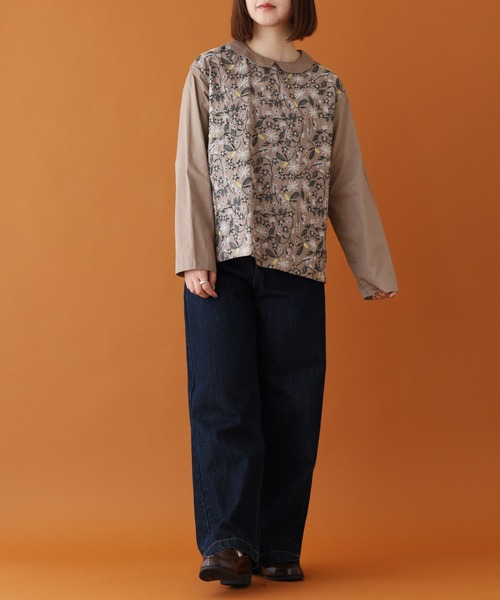 Emago（イマゴ） ブラウス シャツ 小花刺繍ブラウス レディース 