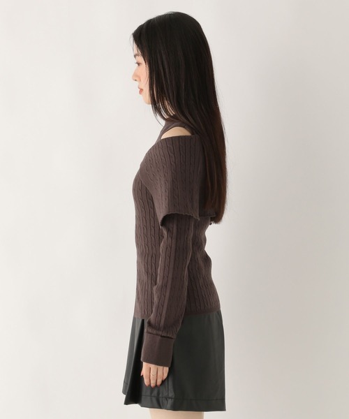 定価以下！12/10までの出品です！レイヤードオフショルニット シャツレイヤードオフショルニット（ニット/セーター）｜jouetie