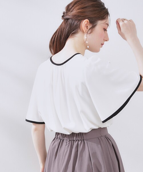 「couture brooch」 半袖ブラウス 36 オフホワイト レディース_画像7