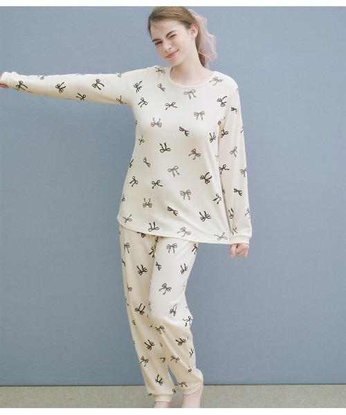 パジャマ ルームウェア カットソーリボンプリントパジャマ レディース | PEACH JOHN | 05