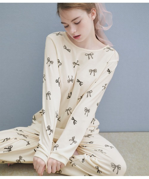 パジャマ ルームウェア カットソーリボンプリントパジャマ レディース | PEACH JOHN | 09