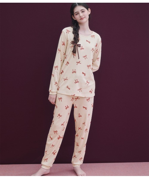 パジャマ ルームウェア カットソーリボンプリントパジャマ レディース | PEACH JOHN | 10