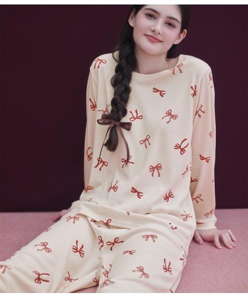 パジャマ ルームウェア カットソーリボンプリントパジャマ レディース | PEACH JOHN | 11
