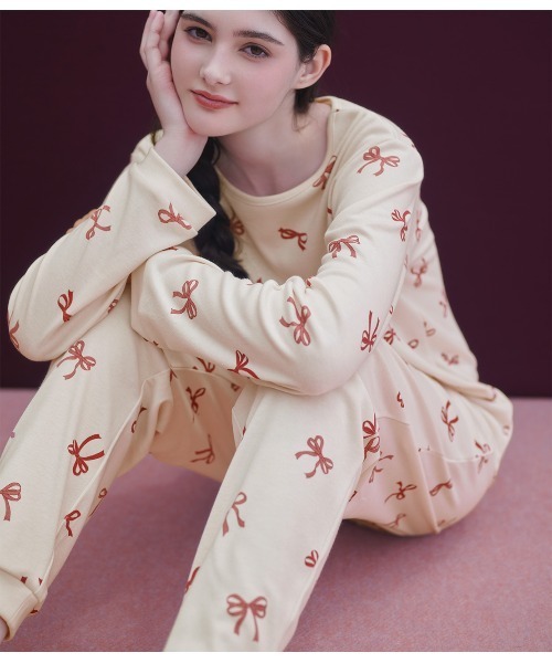 パジャマ ルームウェア カットソーリボンプリントパジャマ レディース | PEACH JOHN | 12