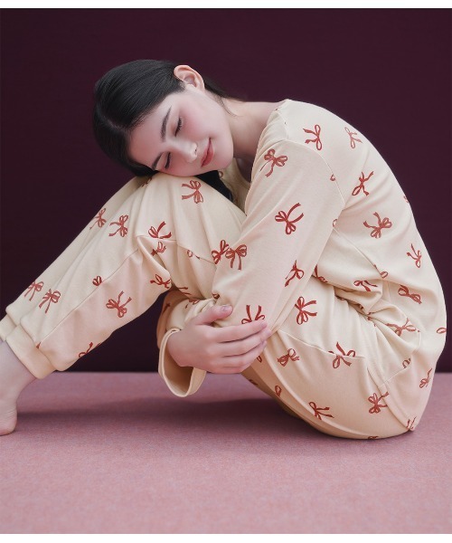 パジャマ ルームウェア カットソーリボンプリントパジャマ レディース | PEACH JOHN | 13