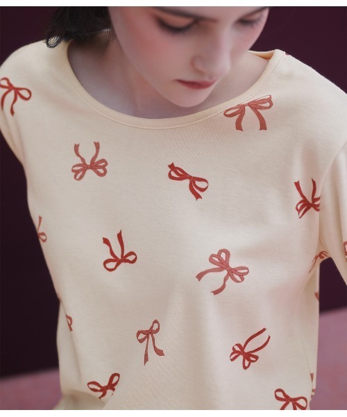 パジャマ ルームウェア カットソーリボンプリントパジャマ レディース | PEACH JOHN | 14