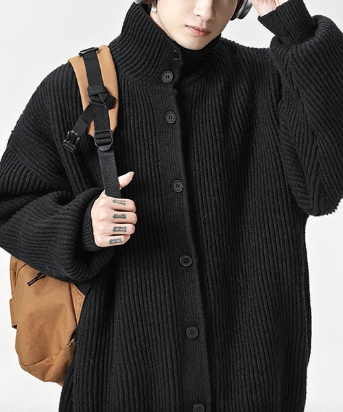 ●JOHNNY WOLF ジョニーウルフ　メンズ　穴あき　ロングカーディガン JOHNNY WOLF（ジョニーウルフ） カーディガン ふわもち リブ編みニット