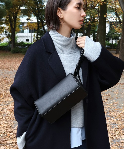 evernavy ショルダーバッグ バッグ フェイクレザースクエアボックス