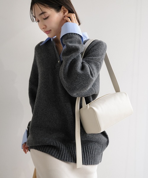 evernavy ショルダーバッグ バッグ フェイクレザースクエアボックス