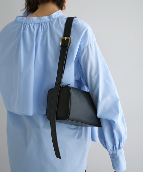 evernavy ショルダーバッグ バッグ フェイクレザースクエアボックス