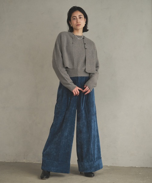 「Audrey and John Wad」 ニットカーディガン FREE グレー レディース_画像7