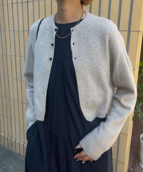 「Audrey and John Wad」 ニットカーディガン FREE グレー レディース_画像9