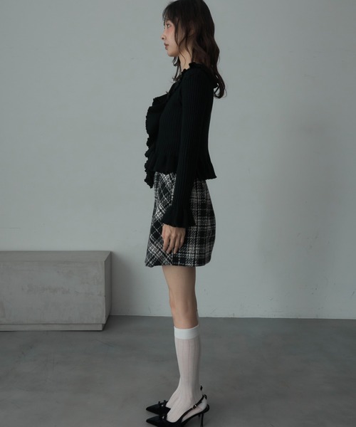 新品未使用 stina 新作チェックブラックスカート ショート 新品未使用 stina 新作チェックブラックスカート ショート