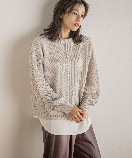 「Droite lautreamont」 長袖ニット 2 オレンジ レディース_画像2