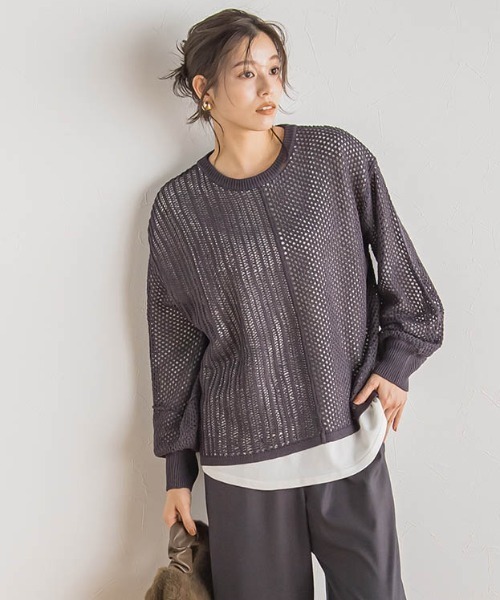 「Droite lautreamont」 長袖ニット 2 オレンジ レディース_画像3