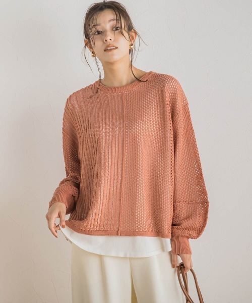 「Droite lautreamont」 長袖ニット 2 オレンジ レディース_画像9