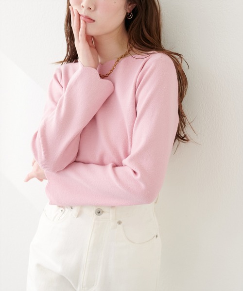 natural couture ニット セーター スカラップラメニット レディース