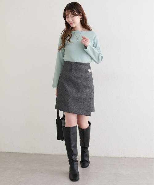 natural couture ニット セーター スカラップラメニット レディース