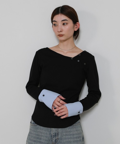 select MOCA(セレクトモカ) tシャツ アシンメトリーシャツカフス select MOCA(セレクトモカ) tシャツ アシンメトリーシャツカフス