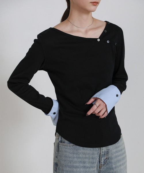 トップス SELECT select MOCA（セレクトモカ） tシャツ アシンメトリーシャツカフス