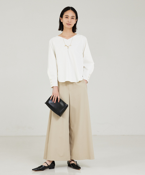 「qualite」 イージーパンツ 38 ベージュ レディース_画像3