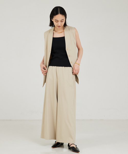 「qualite」 イージーパンツ 38 ベージュ レディース_画像6