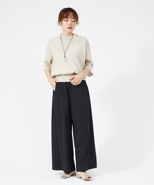 「qualite」 イージーパンツ 38 ベージュ レディース_画像9