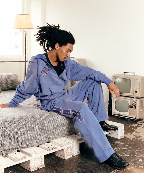 【中古】未使用品 ウォークエッジ WORKEDGE Faded Navy Sweat Pants スウェットパンツ M ブルー 青 メンズ WOKE EDGE（ウォークエッジ） スウェットパンツ ジャージ Faded Navy