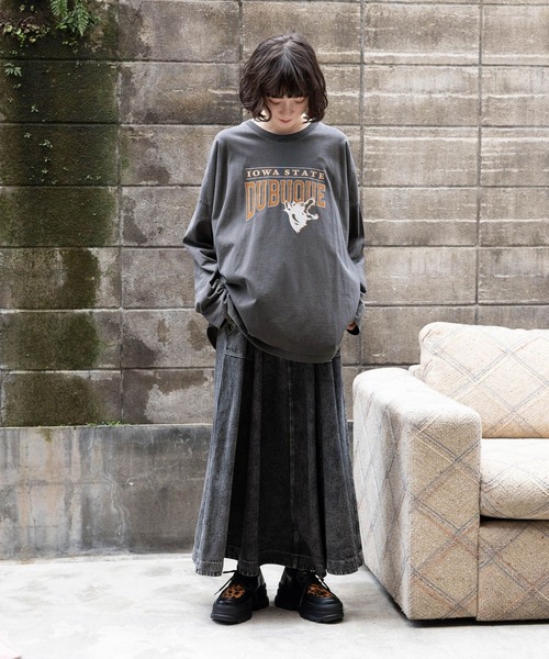 ニコアンドスカート niko and…（ニコアンド） スカート LARGE ライトグレー レディース