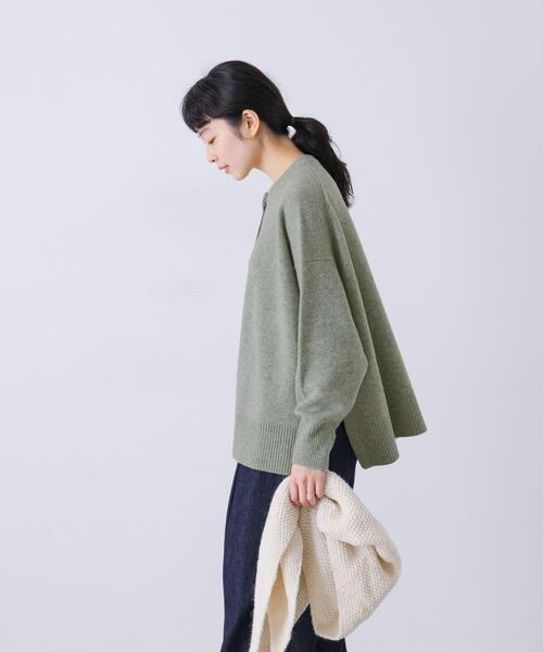 美品✨️かぐれ　クルーネックカーディガン　ハミルトンウール　ニット かぐれ カーディガン ハミルトンクルーネックカーディガン レディース