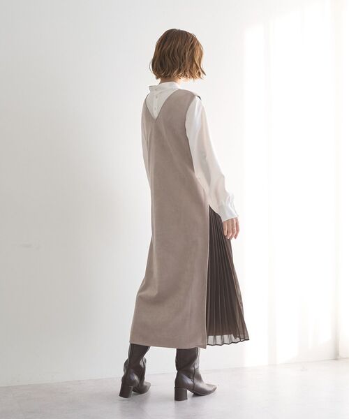 【NEW】イェッカ ヴェッカ（YECCA VECCA）/【2点SET】ブラウスセットプリーツMIXジャンスカ YECCA VECCA（イェッカヴェッカ） ジャンパースカート 「2点SET