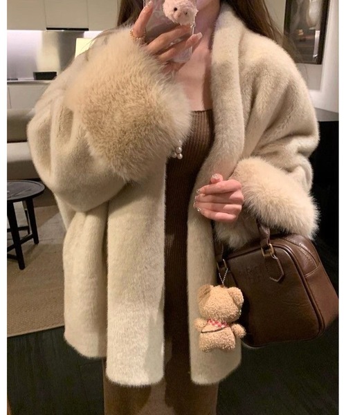 inst.ALL コート アウター フェイクファービッグカフスコート