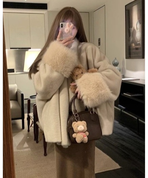 inst.ALL コート アウター フェイクファービッグカフスコート