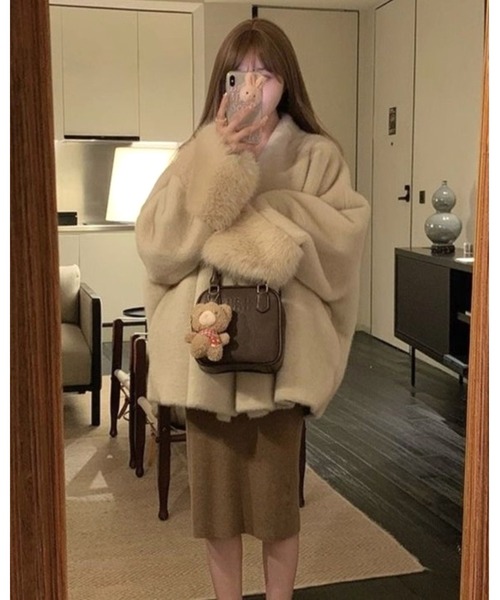 inst.ALL コート アウター フェイクファービッグカフスコート