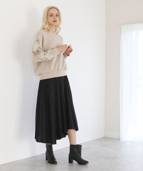 「TITE IN THE STORE」 プリーツスカート 38 グリーン レディース_画像3