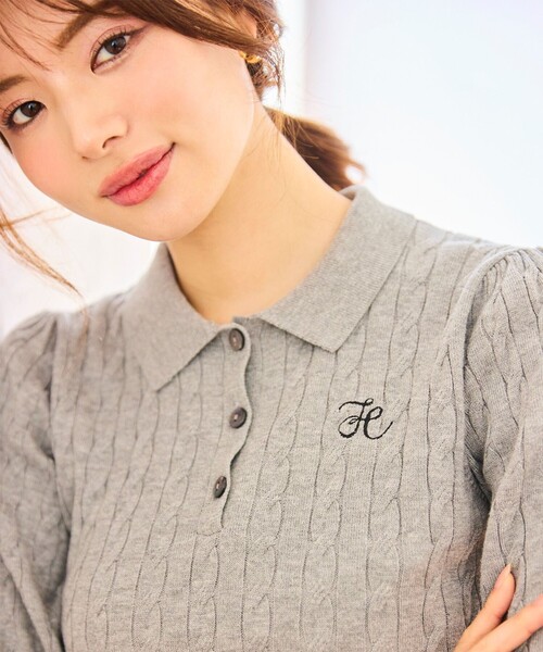 「Feroux」 半袖ニット F ホワイト レディース_画像6