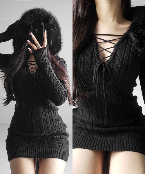 me+em select（ミームセレクト） ワンピース 「 2color 」ファー
