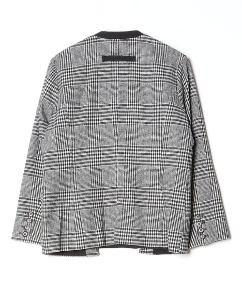 「Risley」 チェック柄ノーカラージャケット 38 ブラック レディース_画像2