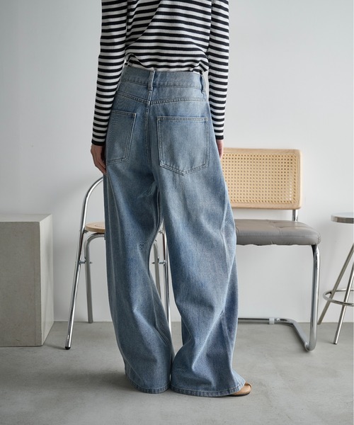 THE Yon ワイドパンツ ジーンズ デニム デニムパンツ ウエストタック