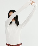 tシャツ タートルネックリブトップス レディースの詳細画像4