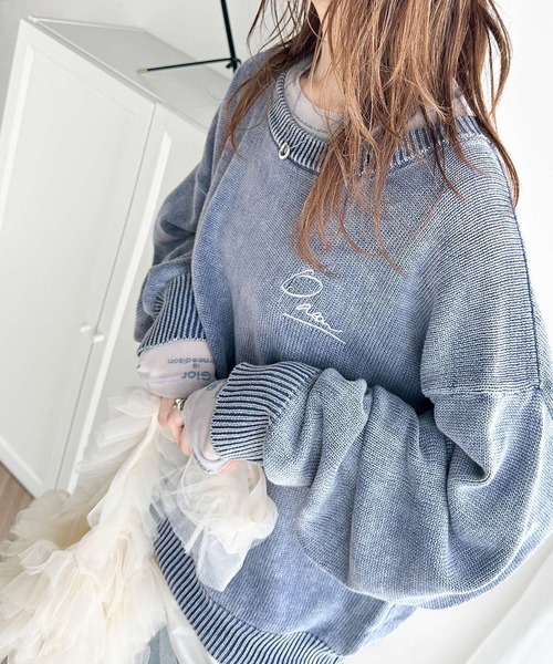 「classicalelf」 長袖ニット X-LARGE ブルー レディース_画像5