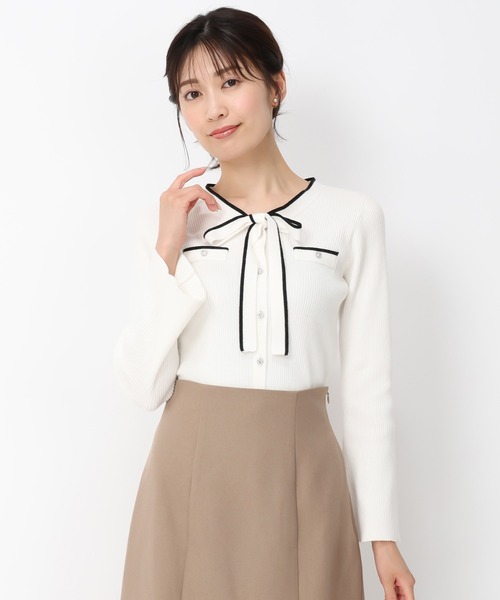 「MISCH MASCH」 長袖ニット フリ- パープル レディース_画像5